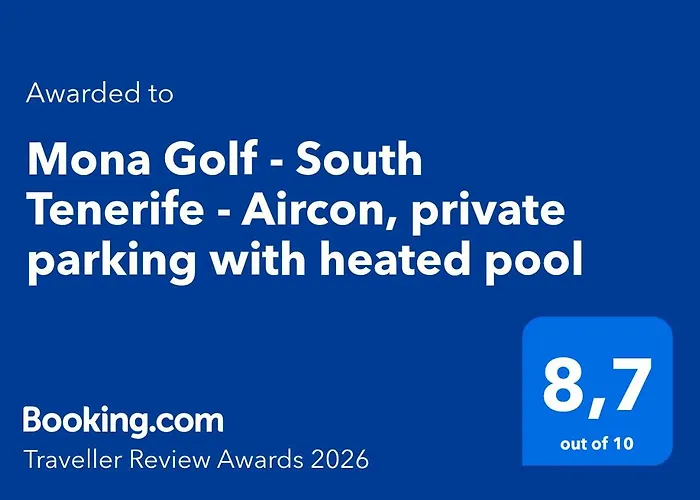 Mona Golf - South Tenerife - Aircon, Private Parking With Heated Pool *